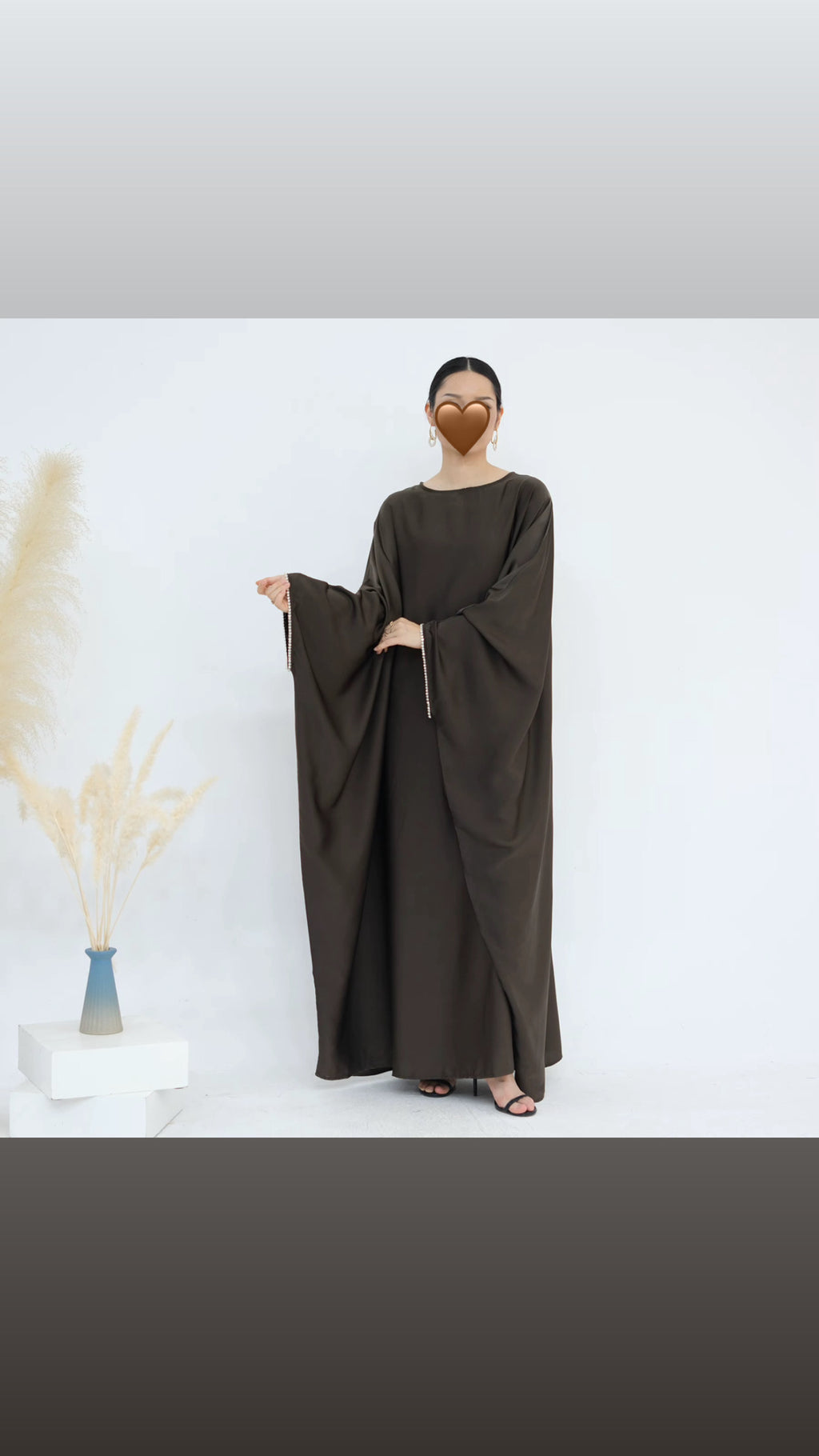 Abaya Mina couleur Café - Amana Clothing