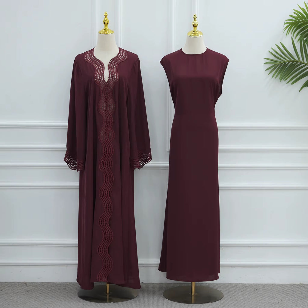 Ensemble Leila Amana Clothing porté coloris mauve